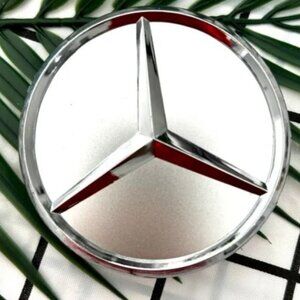 75MM/ 3 Inch 4 Silver Chrome WHEEL CENTER HUB CAPS EMBLEM FITS MERCEDES BENZ